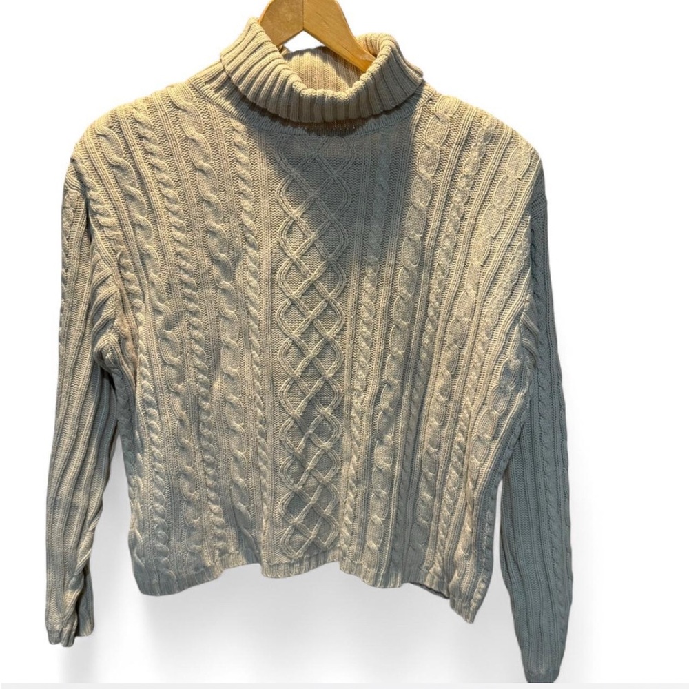 Cozy Cable Knit Sweater Vintage 1980’s Paul Harris sz large p-p22 L19 #oat